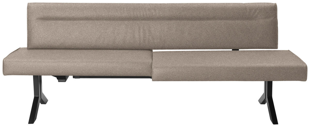 SITZBANK in Metall, Textil Hellbraun, Cappuccino  - Hellbraun/Schwarz, Konventionell, Textil/Metall (220/87/70-86cm) - Moderano