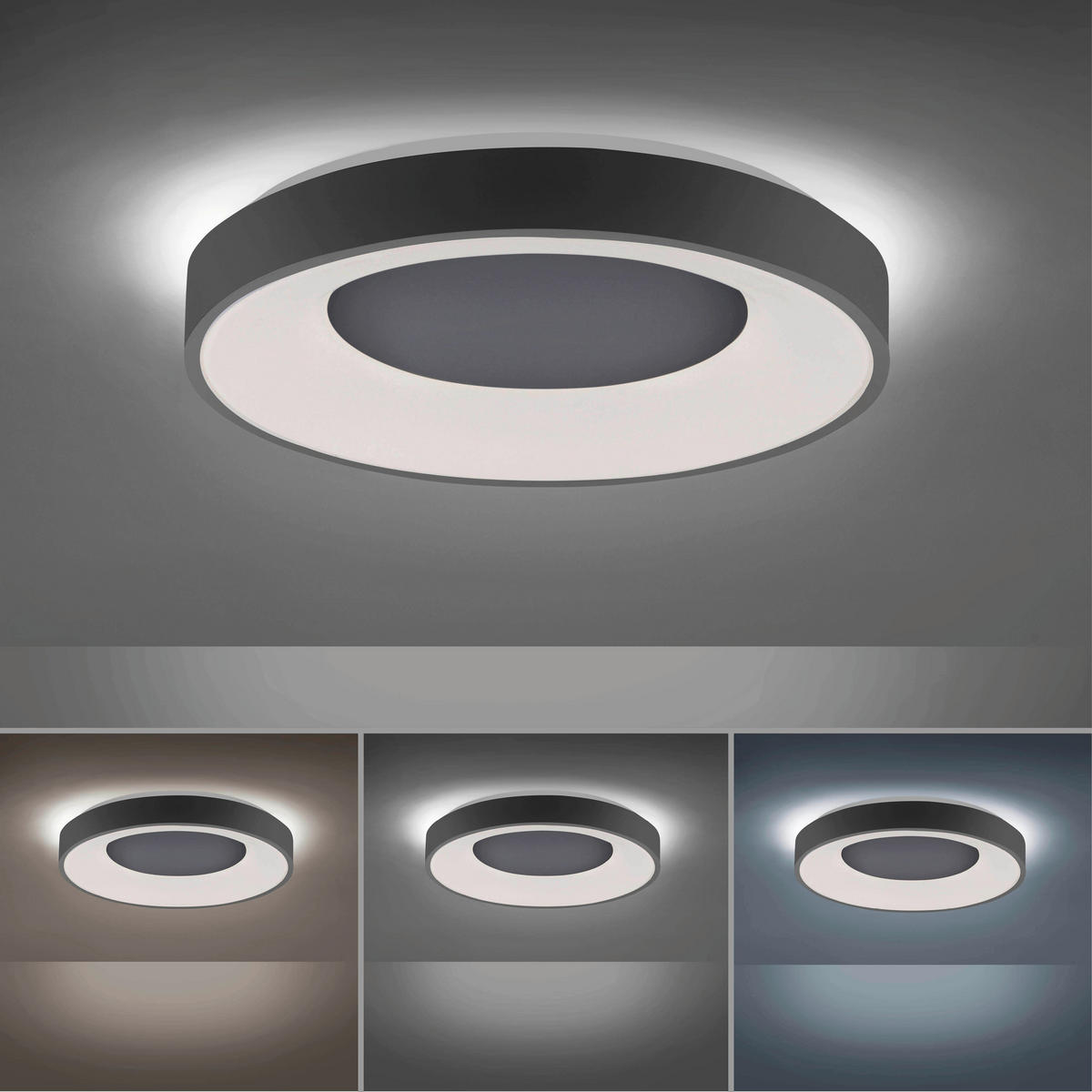 LED-DECKENLEUCHTE 48/7,8 cm   - Anthrazit, Basics, Kunststoff/Metall (48/7,8cm)