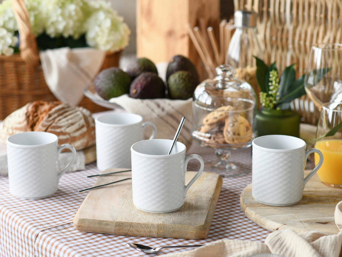 KAFFEEBECHERSET Polo weiss 6-teilig  - Weiss, Basics, Keramik (250ml) - Creatable