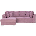 ECKSOFA in Cord Pflaume  174/259 cm  - Pflaume/Schwarz, Design, Kunststoff/Textil (174/259cm) - Cantus