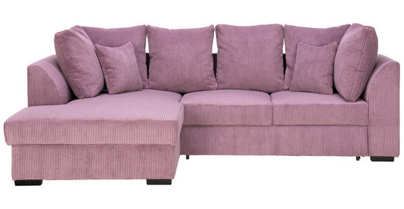 ECKSOFA  in Cord Pflaume  174/259 cm  - Pflaume/Schwarz, Design, Kunststoff/Textil (174/259cm) - Cantus