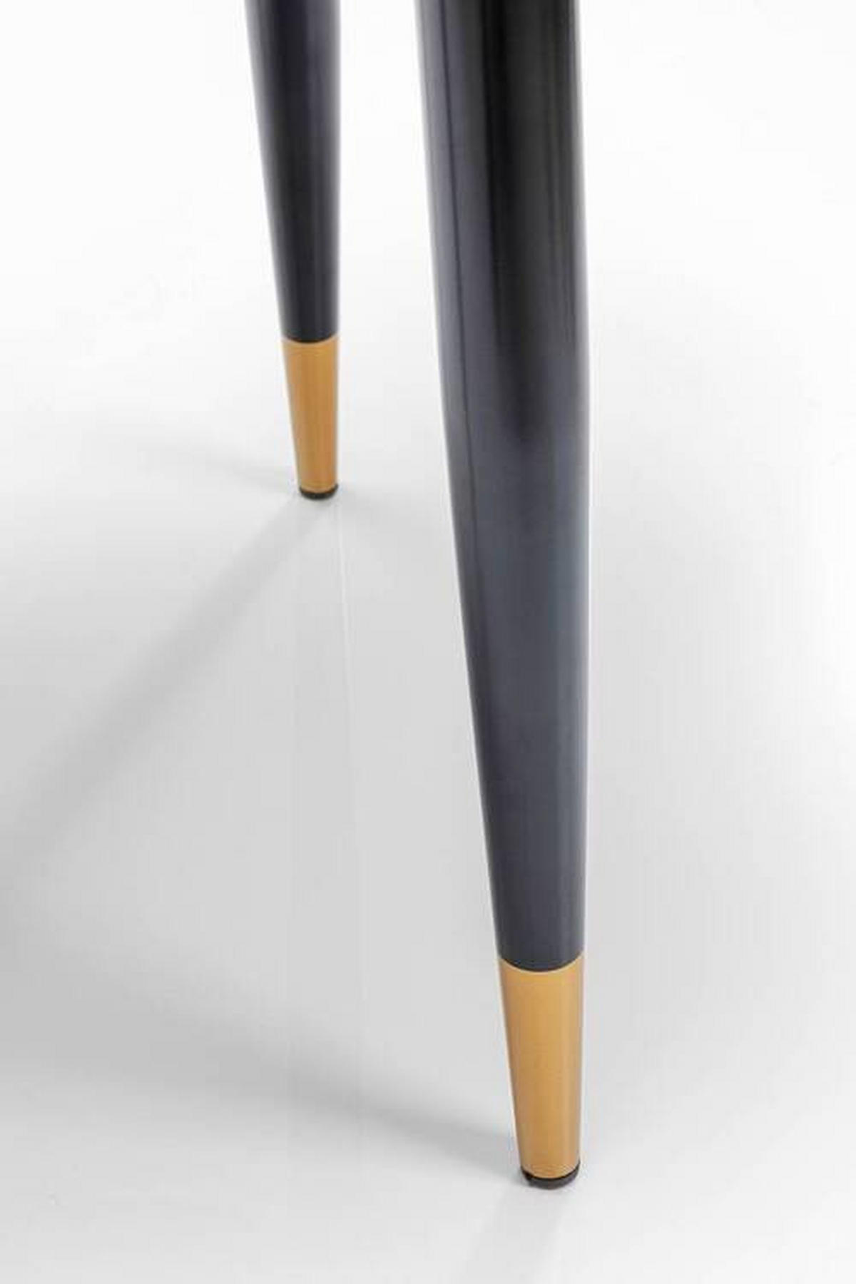 STUHL Webstoff Blau, Schwarz, Goldfarben  - Blau/Goldfarben, Design, Textil/Metall (49/84/54cm) - Kare-Design