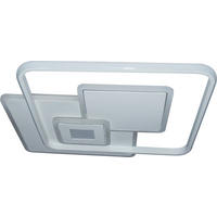 STROPNÉ LED SVIETIDLO, 50,3/50,3/6 cm - biela, Trend, kov/plast (50,3/50,3/6cm) - Novel