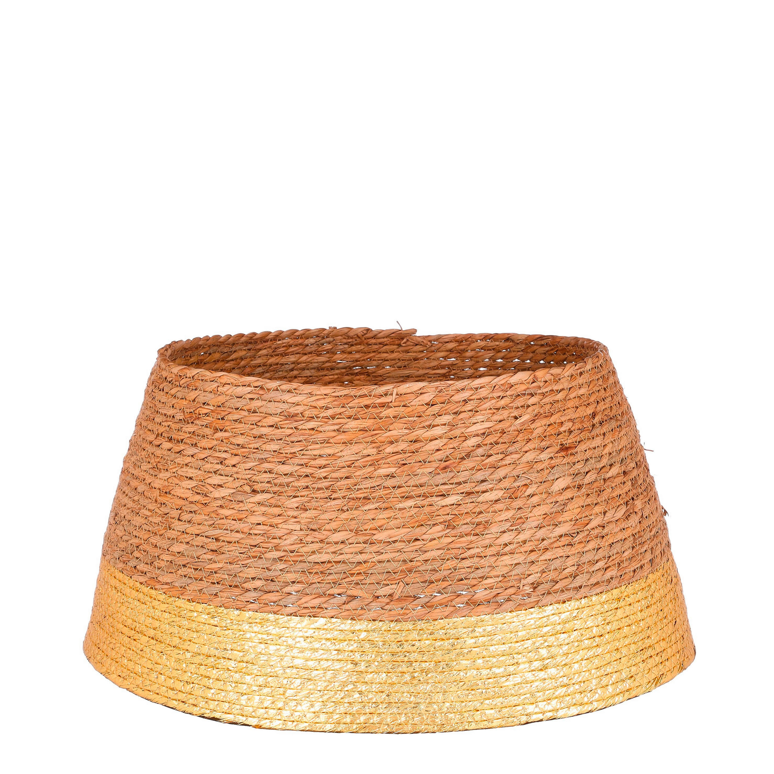 DEČKA K VÁNOČNÍMU STROMEČKU  - barvy zlata, Basics, přírodní materiály (50/50/26cm)