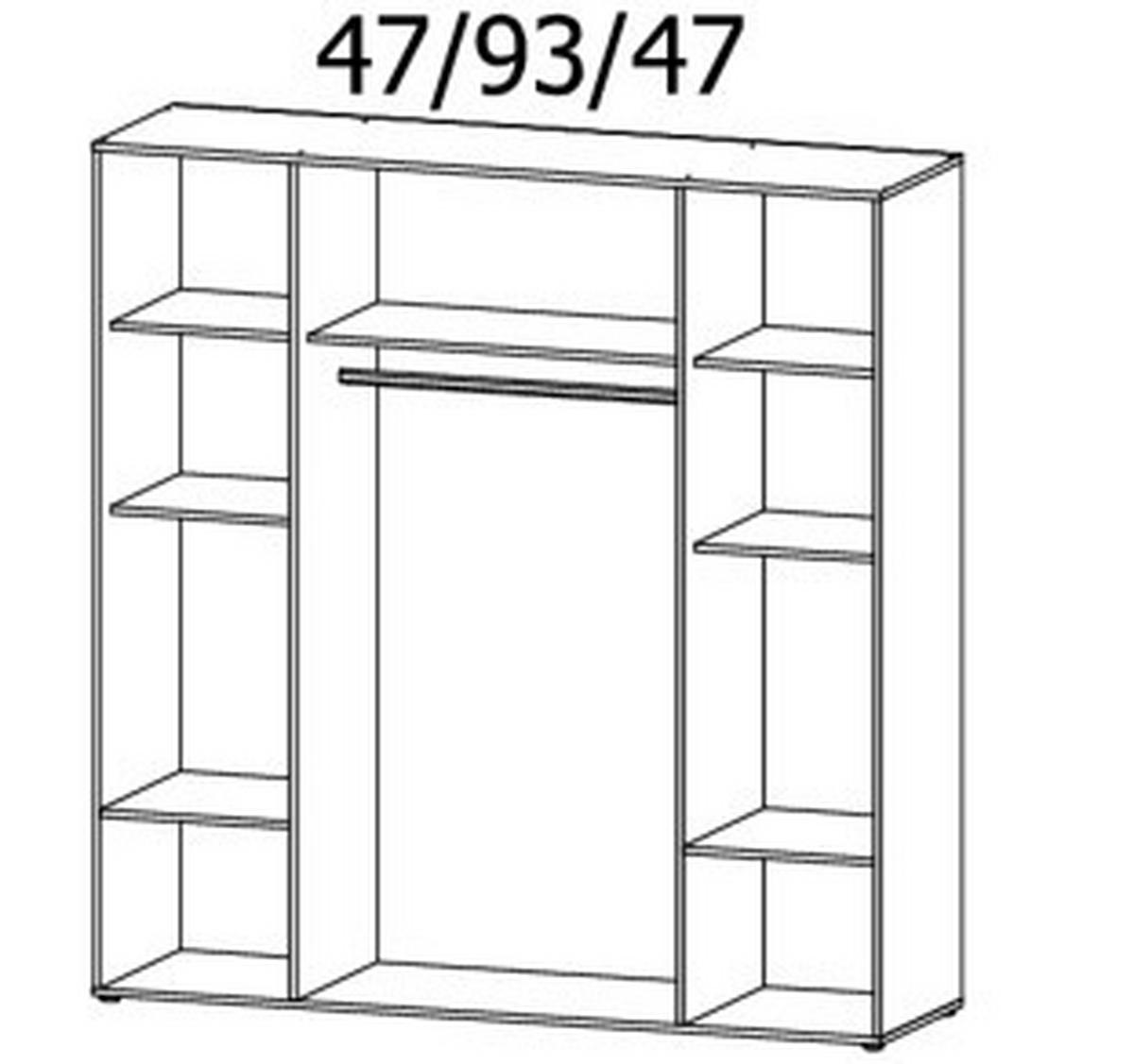 DREHTÜRENSCHRANK in Weiss, Eiche Artisan  - Weiss/Eiche Artisan, Basics, Holzwerkstoff (187/194/53cm) - Boxxx