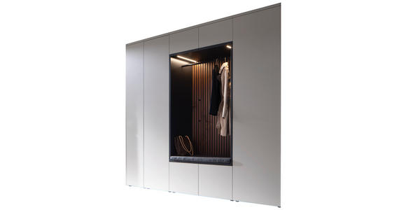GARDEROBE 6-teilig in 250/233/59 cm - Anthrazit/Nussbaumfarben, Design, Holz/Holzwerkstoff (250/233/59cm) - Moderano