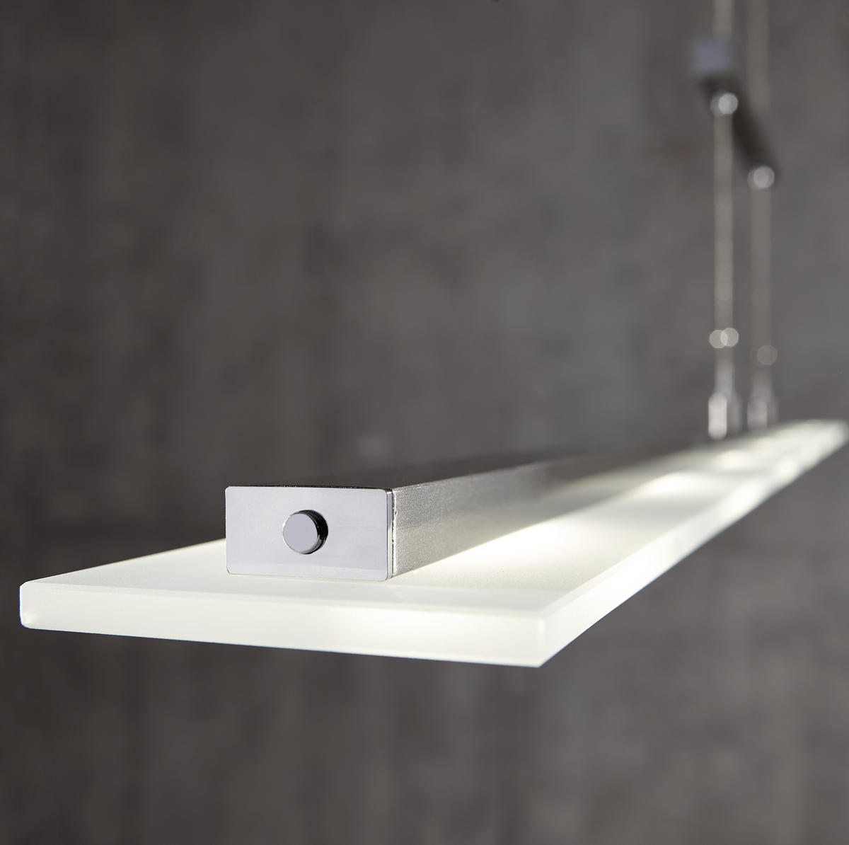 LED-HÄNGELEUCHTE   135 cm  - Chromfarben/Weiss, Design, Glas/Metall (135cm) - Fischer & Honsel