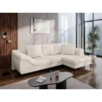 ECKSOFA Creme Struktur, Bouclé  - Creme/Schwarz, Design, Textil (177/276cm) - MID.YOU