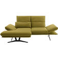 ECKSOFA  in Echtleder Hellgrün  130/210 cm  - Gelb/Schwarz, Design, Leder/Metall (130/210cm) - Dieter Knoll