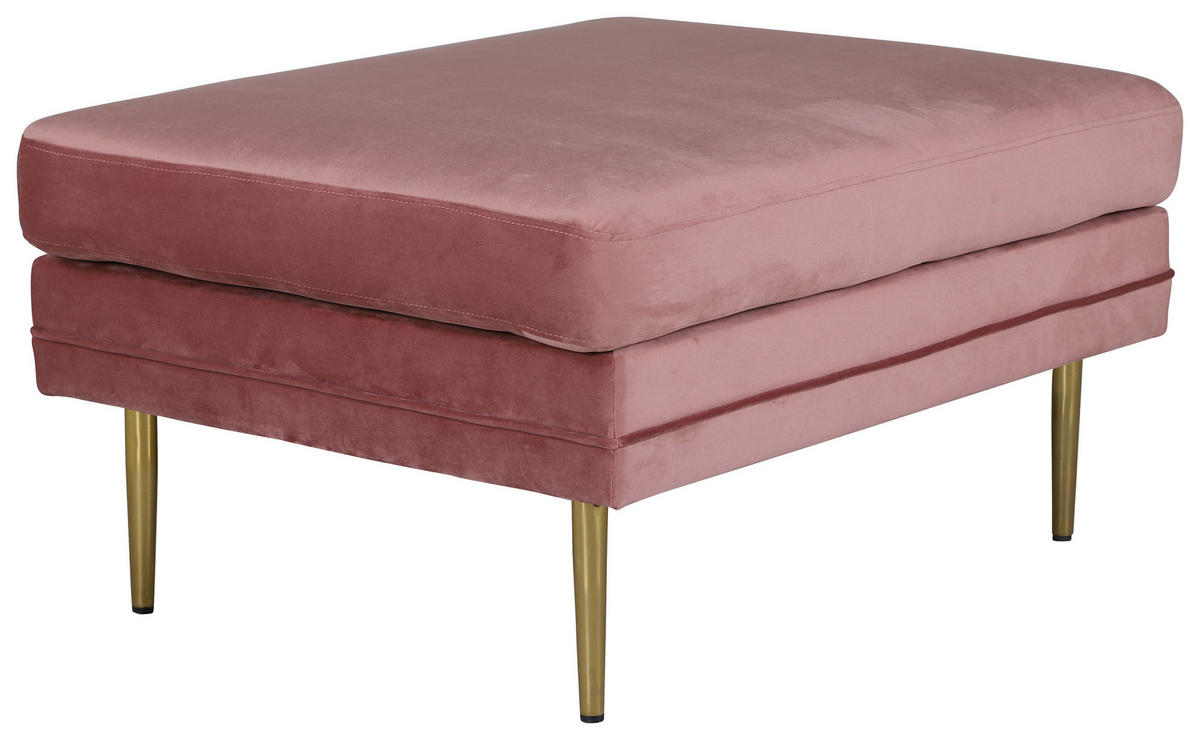 HOCKER Goldfarben, Pink  - Pink/Goldfarben, Design, Kunststoff/Textil (90/49/70cm) - Livetastic