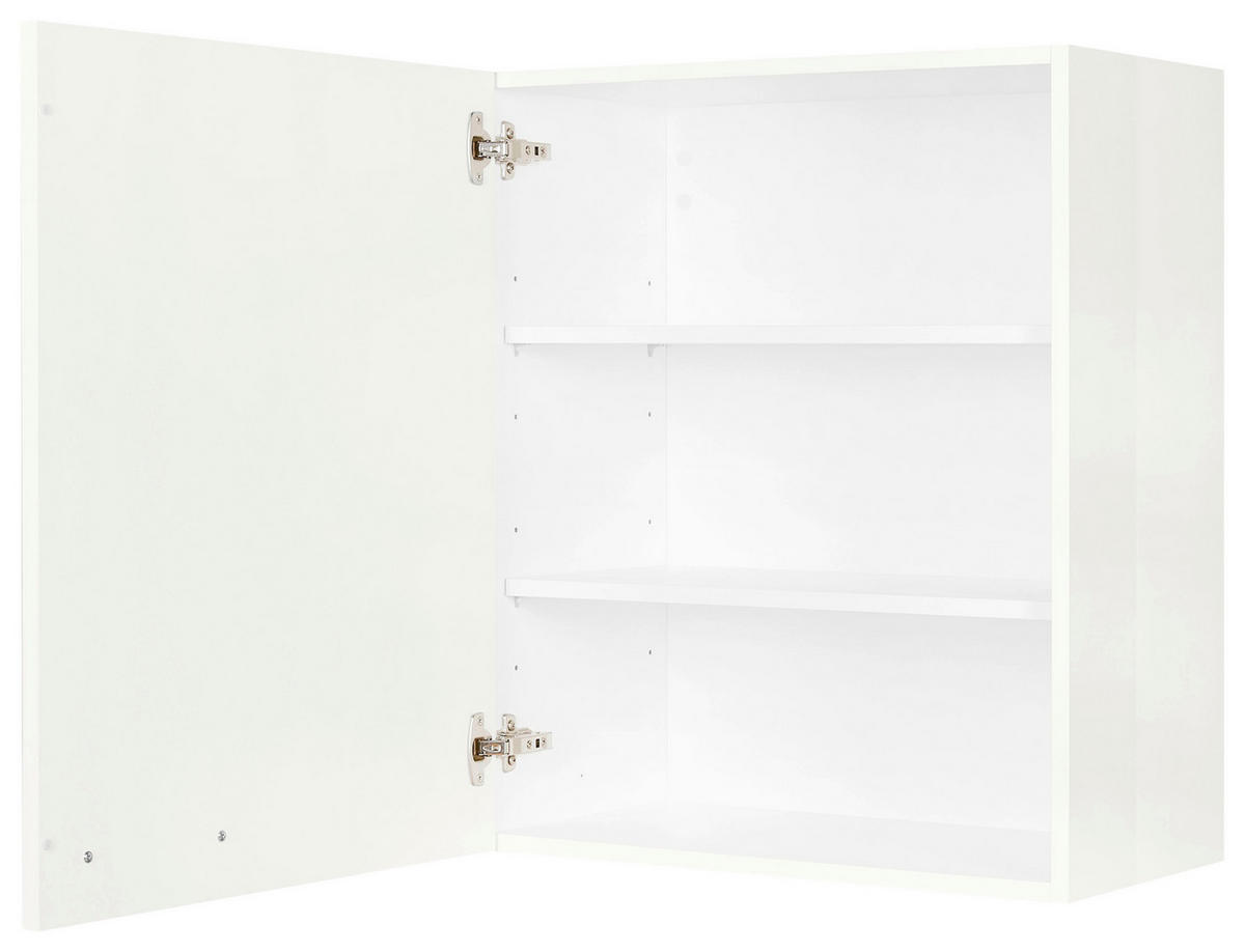 KÜCHENOBERSCHRANK 60/72/35 cm  in Weiß Hochglanz  - Edelstahlfarben/Weiß Hochglanz, MODERN, Holzwerkstoff (60/72/35cm) - Nobilia