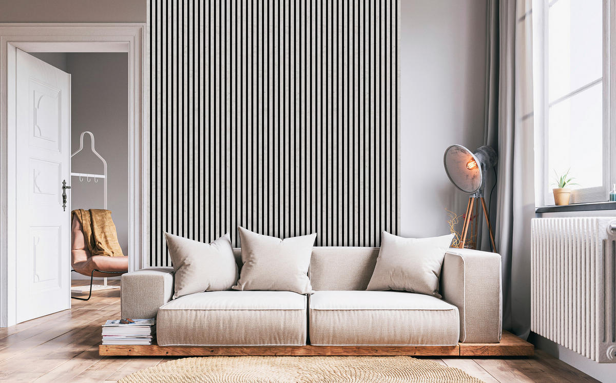 AKUSTIKPANEEL Beton Hell 3-seitig foliert 57.25/1.9/267 cm  - Grau, KONVENTIONELL, Holzwerkstoff/Textil (57.25/1.9/267cm)