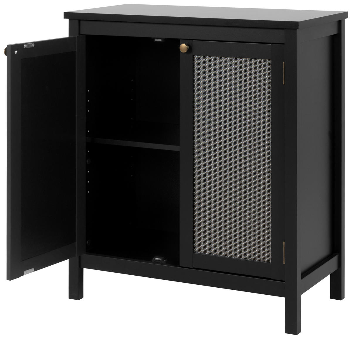 KOMMODE  in 80/90/40 cm  - Messingfarben/Schwarz, Trend, Holzwerkstoff/Metall (80/90/40cm) - MID.YOU