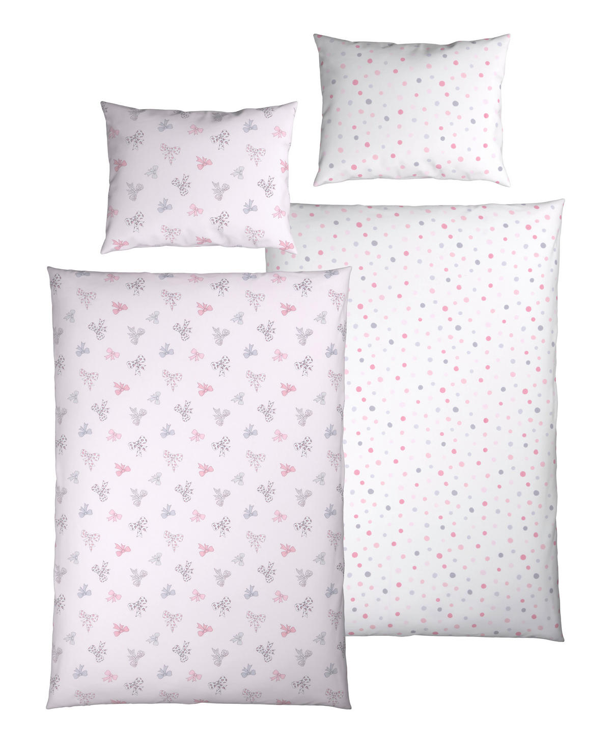 BABYBETTWÄSCHE Webstoff 100/135 cm  - Pink/Weiß, Basics, Textil (100/135cm) - Patinio