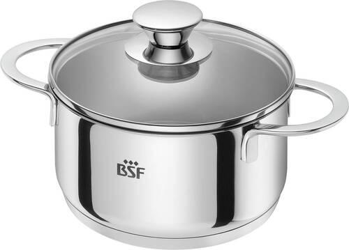 BRATENTOPF BSF BORDEAUX Edelstahl 1,5 L - Silberfarben, Trend, Glas/Metall (1,5l) - BSF