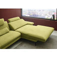 ECKSOFA  in Chenille, Flachgewebe Hellgrün Rücken echt  284/180 cm  - Schwarz/Hellgrün, Design, Textil/Metall (284/180cm) - Dieter Knoll
