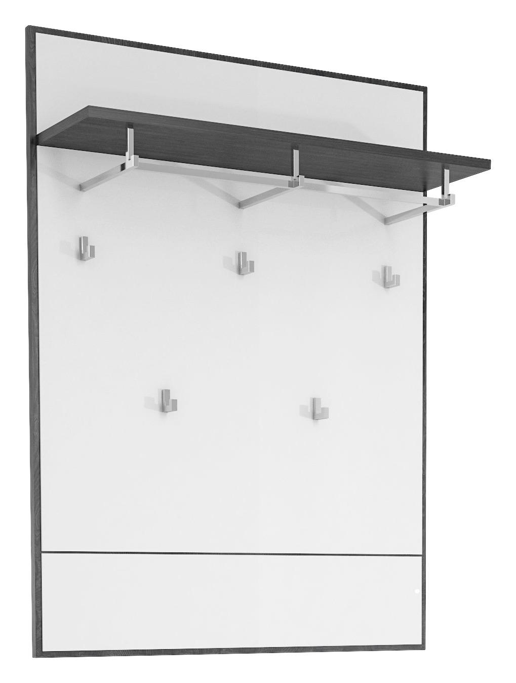GARDEROBENPANEEL Weiß, Eichefarben - Eichefarben/Weiß, Design, Glas (80,8/108,4/23cm) - Voleo
