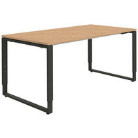 SCHREIBTISCH 160/80/68-82 cm  in Anthrazit, Hickory  - Anthrazit/Hickory, Design, Holzwerkstoff/Metall (160/80/68-82cm) - Moderano