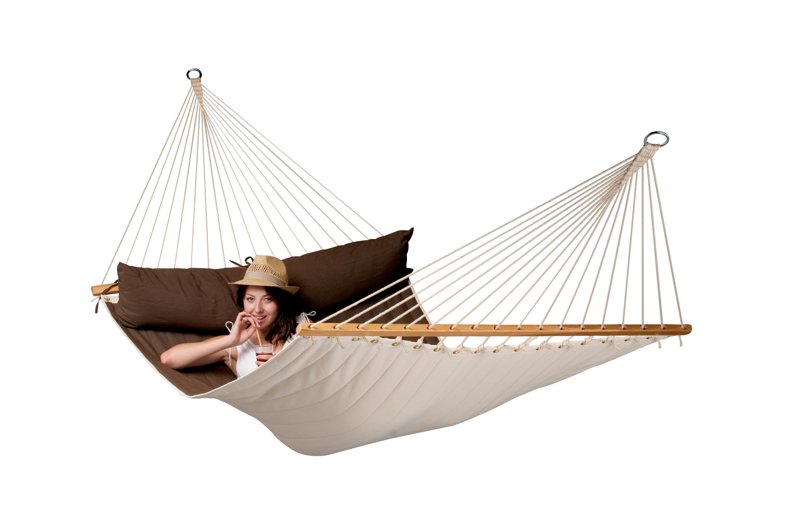 HÄNGEMATTE kingsize bar outd.  - Dunkelbraun, KONVENTIONELL, Holz/Textil (140/400cm) - La Siesta