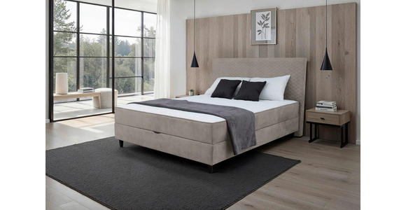 BOXBETT 120/200 cm  in Taupe  - Taupe/Schwarz, KONVENTIONELL, Kunststoff/Textil (120/200cm) - Carryhome