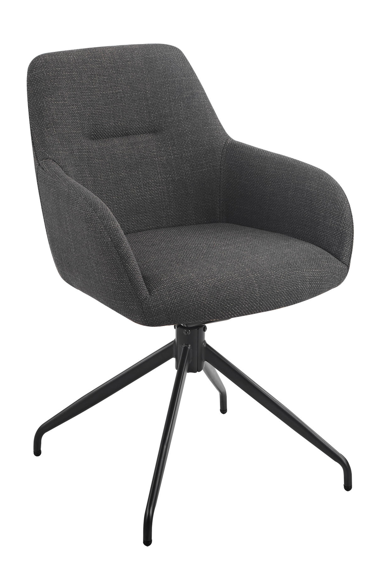 ARMLEHNSTUHL-SET 2 Stück  in Stahl Webstoff, Mikrofaser  - Anthrazit/Schwarz, MODERN, Textil/Metall (56/83/60cm) - MID.YOU