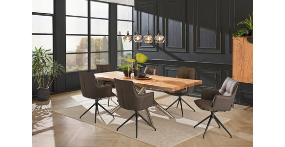 ESSTISCH in Holz, Metall 220/100/76 cm - Edelstahlfarben/Naturfarben, LIFESTYLE, Holz/Metall (220/100/76cm) - Landscape