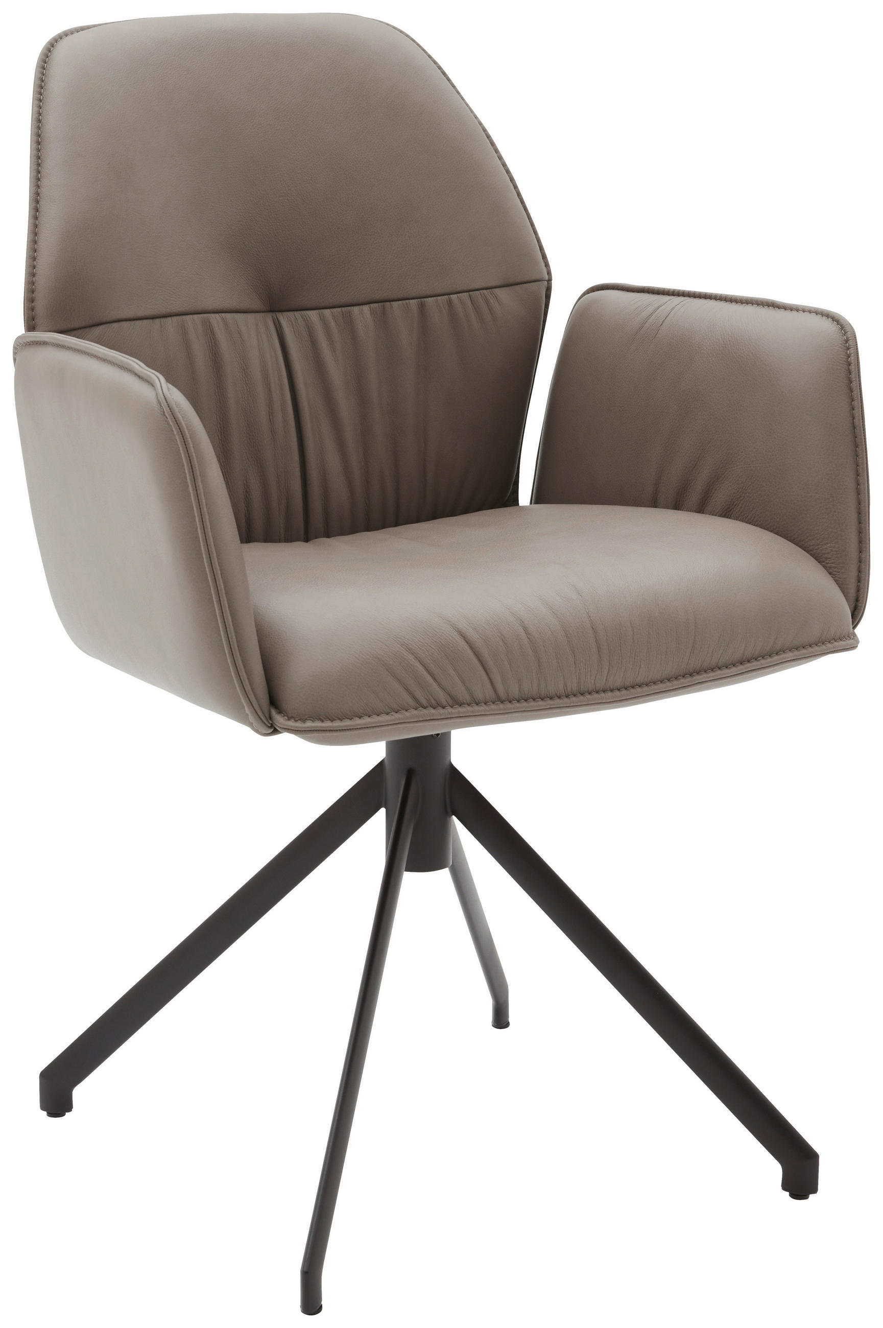 ARMLEHNSTUHL  in Echtleder pigmentiert  - Taupe/Schwarz, Design, Leder (66/89/66cm) - Dieter Knoll