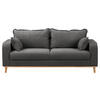 3-SITZER-SOFA Mikrofaser Dunkelgrau  - Wengefarben/Dunkelgrau, Design, Holz/Textil (193/86/87cm) - Livetastic