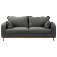 3-SITZER-SOFA Mikrofaser Dunkelgrau  - Wengefarben/Dunkelgrau, Design, Holz/Textil (193/86/87cm) - Livetastic