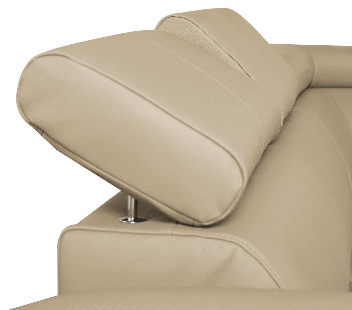 WOHNLANDSCHAFT in Lederlook Echtleder Beige  - Chromfarben/Beige, Design, Leder/Textil (175/315/208cm) - Livetastic