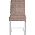 SCHWINGSTUHL  in Stahl Flachgewebe  - Chromfarben/Braun, Design, Textil/Metall (60/92/60cm) - Dieter Knoll
