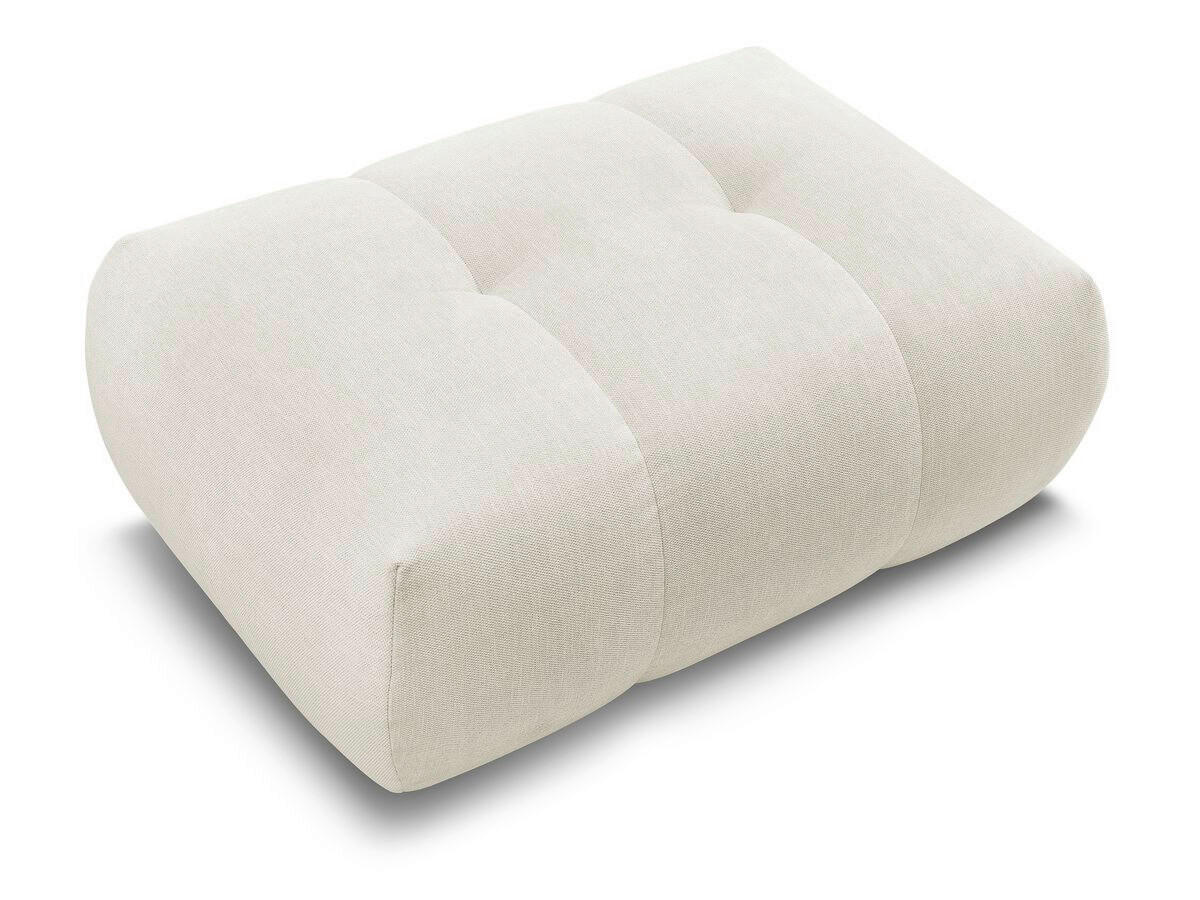 HOCKER FUJI  Leinenoptik Beige  - Beige/Schwarz, MODERN, Kunststoff/Textil (112/44/80cm)