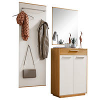 GARDEROBE 3-teilig  in 145/195/37 cm  - Eichefarben/Weiß, Design, Holz/Holzwerkstoff (145/195/37cm)