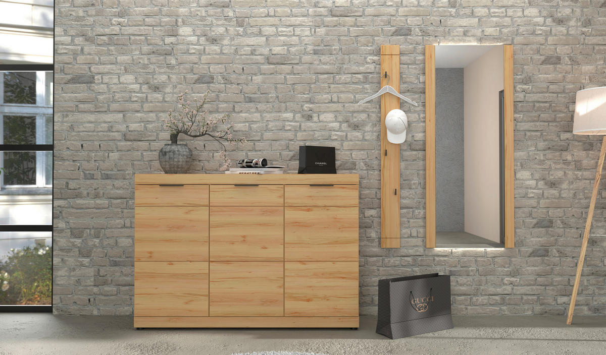 GARDEROBE  in 215/200/40 cm  - Buchefarben, KONVENTIONELL, Glas/Holzwerkstoff (215/200/40cm) - Cantus