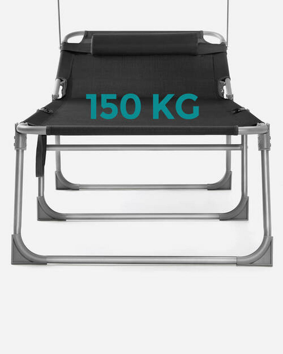 OPALOVACÍ LEHÁTKO kov, textil - černá, Basics, kov/textil (71/38/200cm) - Modante