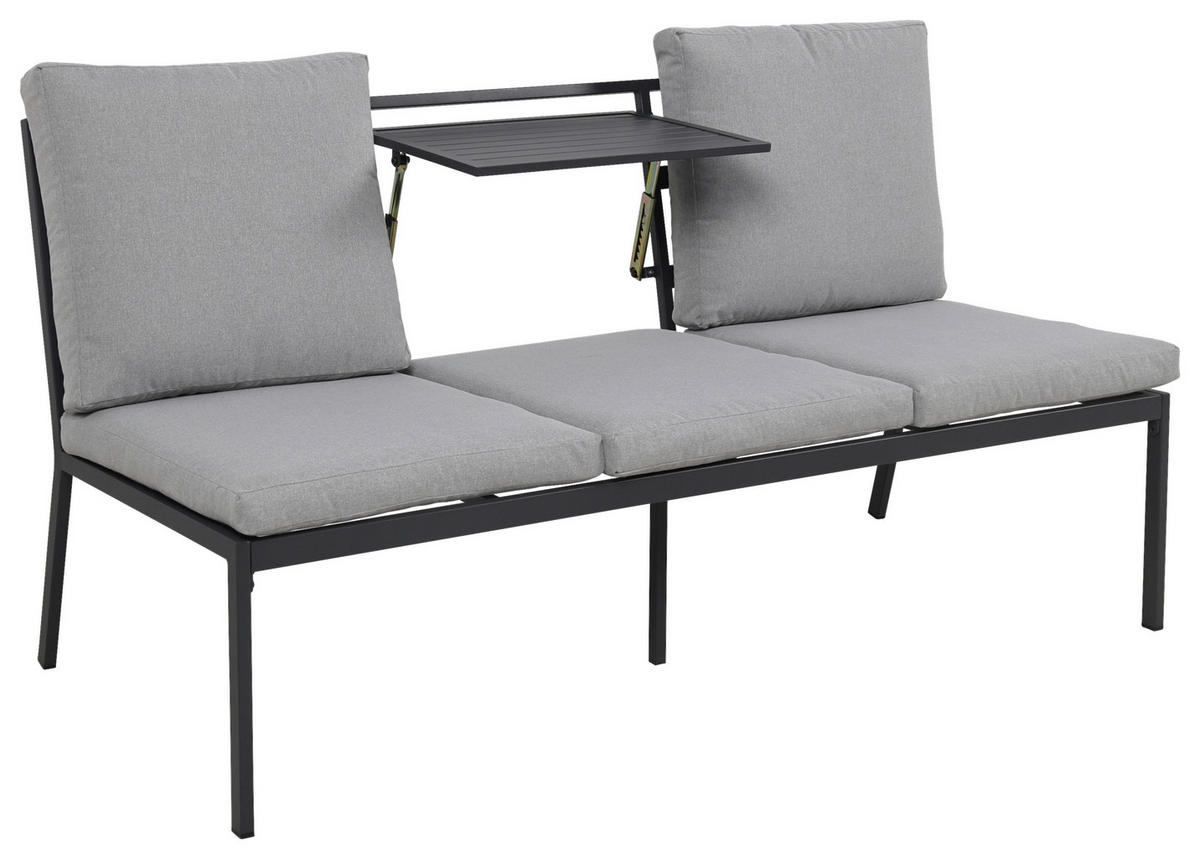 GARTENSET Webstoff Eisen  - Grau, Design, Textil/Metall (165/77/84cm) - Ambia Garden