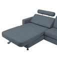 ECKSOFA in Webstoff Blaugrau  - Blaugrau/Schwarz, Design, Kunststoff/Textil (165/257cm) - Xora