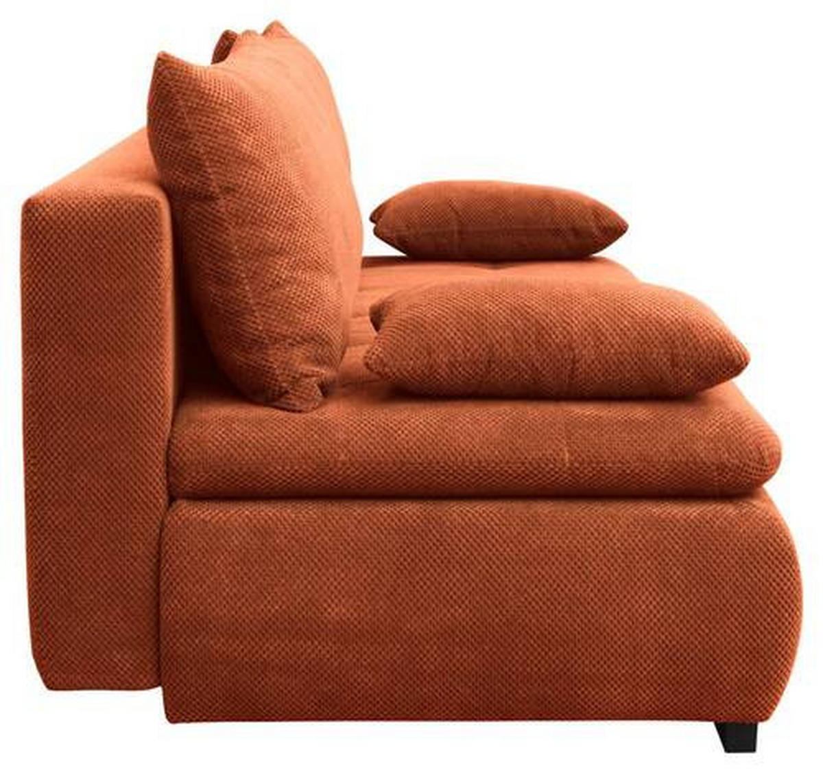 SCHLAFSOFA in Webstoff, Plüsch Rostfarben  - Rostfarben/Schwarz, Konventionell, Textil (203/72-96/98cm) - Novel