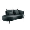 OTTOMANE in Velours Blau  - Blau/Schwarz, MODERN, Textil/Metall (211/85/102cm) - Livetastic