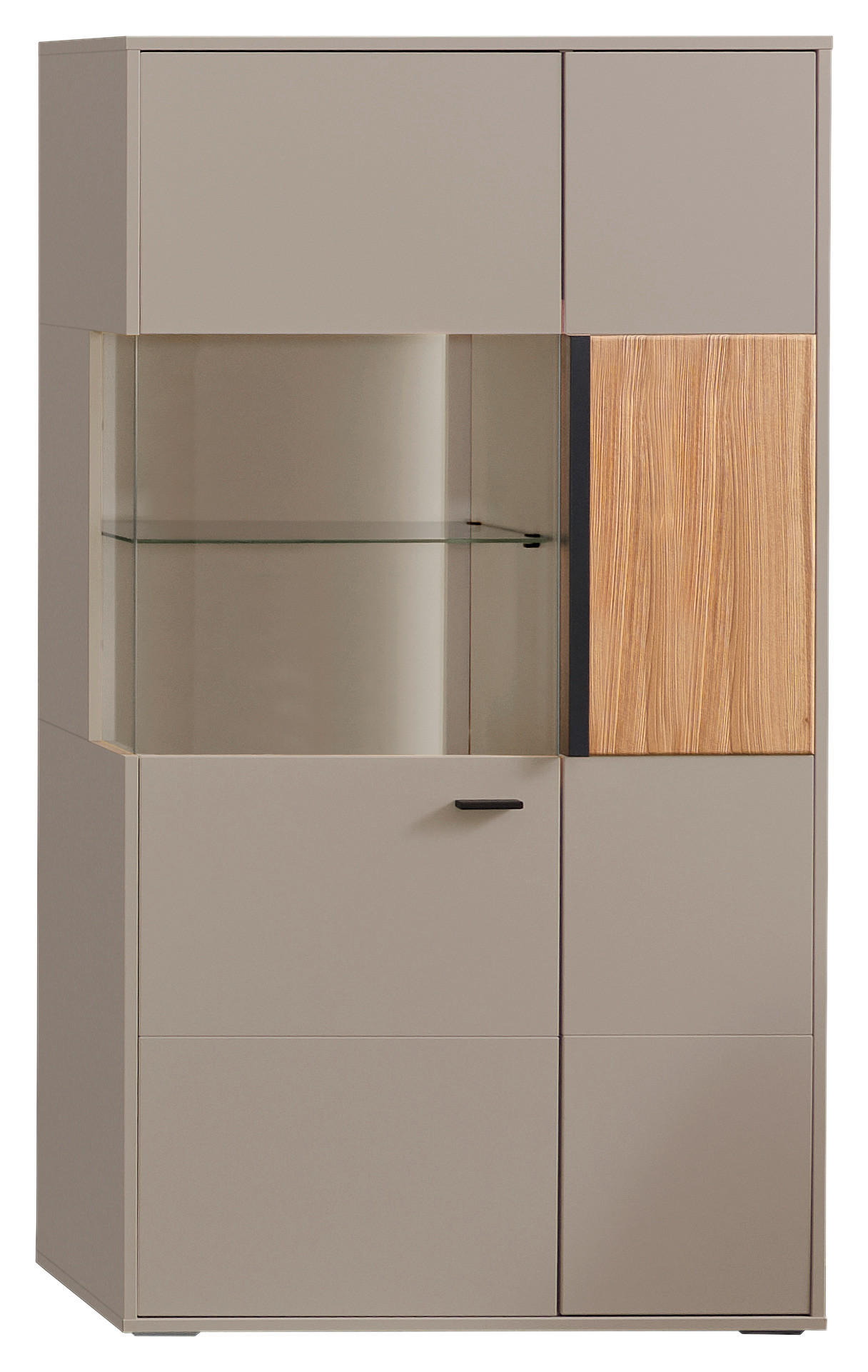 HIGHBOARD Grau, Eschefarben  83,3/154,1/37,4 cm  - Anthrazit/Eschefarben, KONVENTIONELL, Glas/Holzwerkstoff (83,3/154,1/37,4cm) - Hom`in