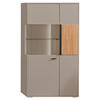 HIGHBOARD Grau, Eschefarben  83,3/154,1/37,4 cm  - Anthrazit/Eschefarben, KONVENTIONELL, Glas/Holzwerkstoff (83,3/154,1/37,4cm) - Hom`in