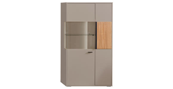 HIGHBOARD 83,3/154,1/37,4 cm  - Anthrazit/Eschefarben, KONVENTIONELL, Glas/Holzwerkstoff (83,3/154,1/37,4cm) - Hom`in