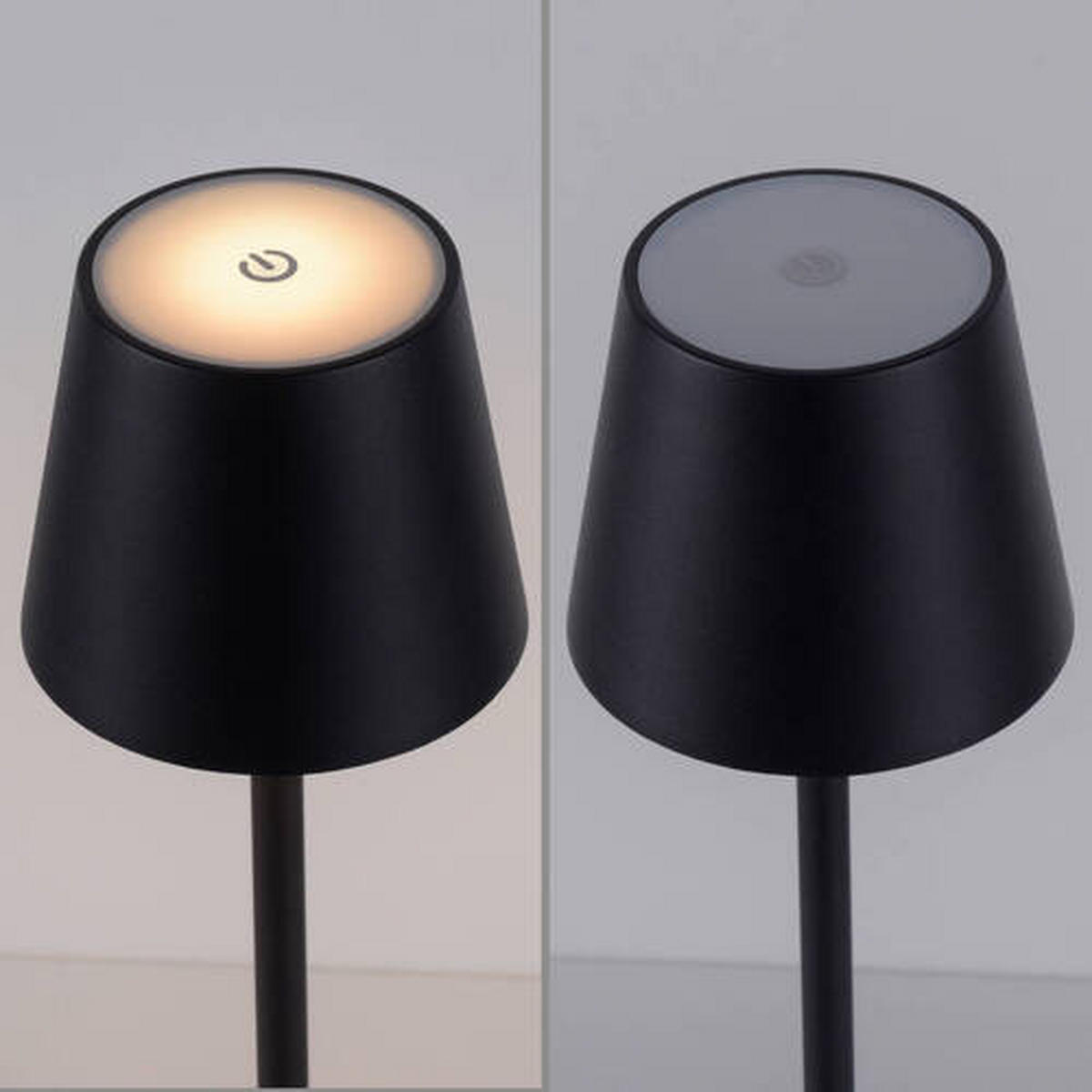 AKKU-STEHLEUCHTE 16/16/125 cm    - Schwarz, Design, Kunststoff/Metall (16/16/125cm)