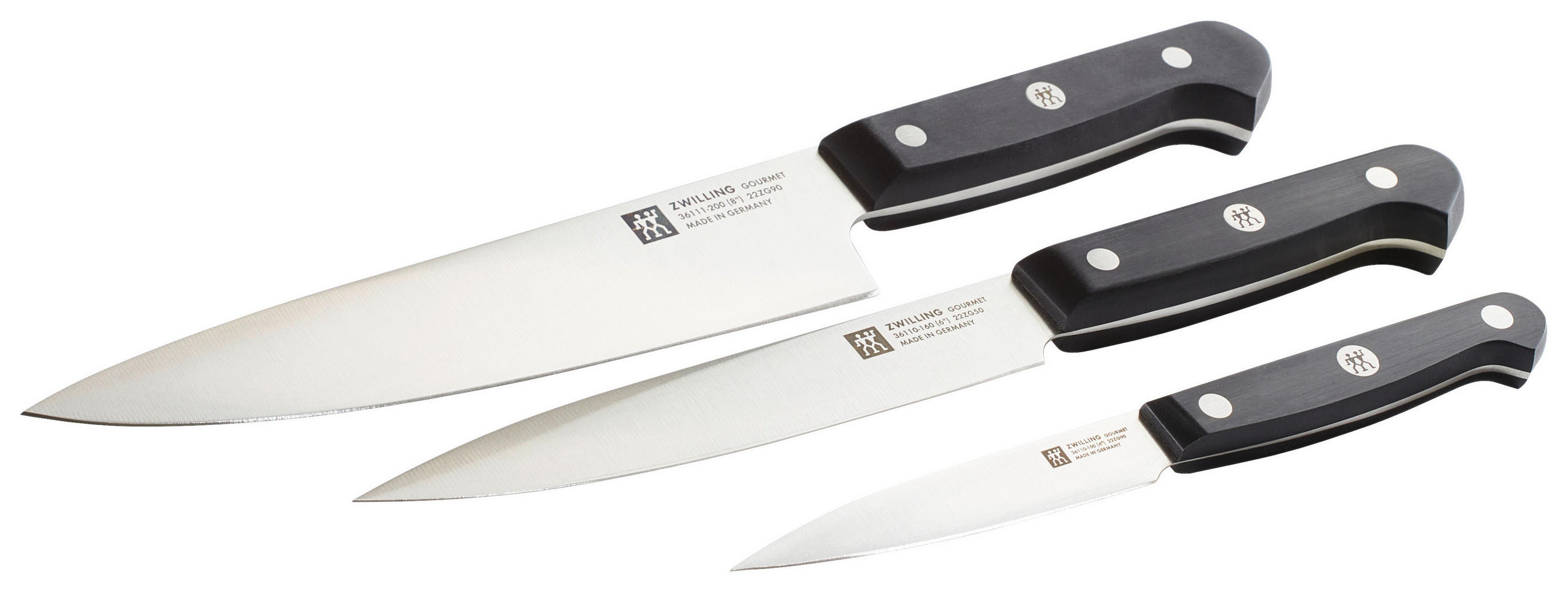 MESSERSET ZWILLING® GOURMET 3-teilig  - Silberfarben/Schwarz, Basics, Kunststoff/Metall - Zwilling