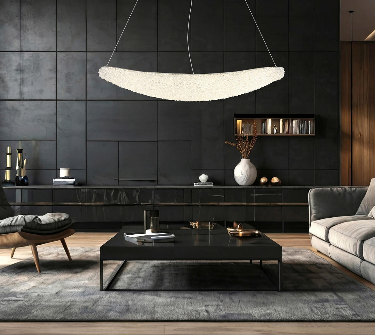 LED-HÄNGELEUCHTE Kristalla 105/19/120 cm  - Klar/Chromfarben, Design, Glas/Metall (105/19/120cm) - Globo