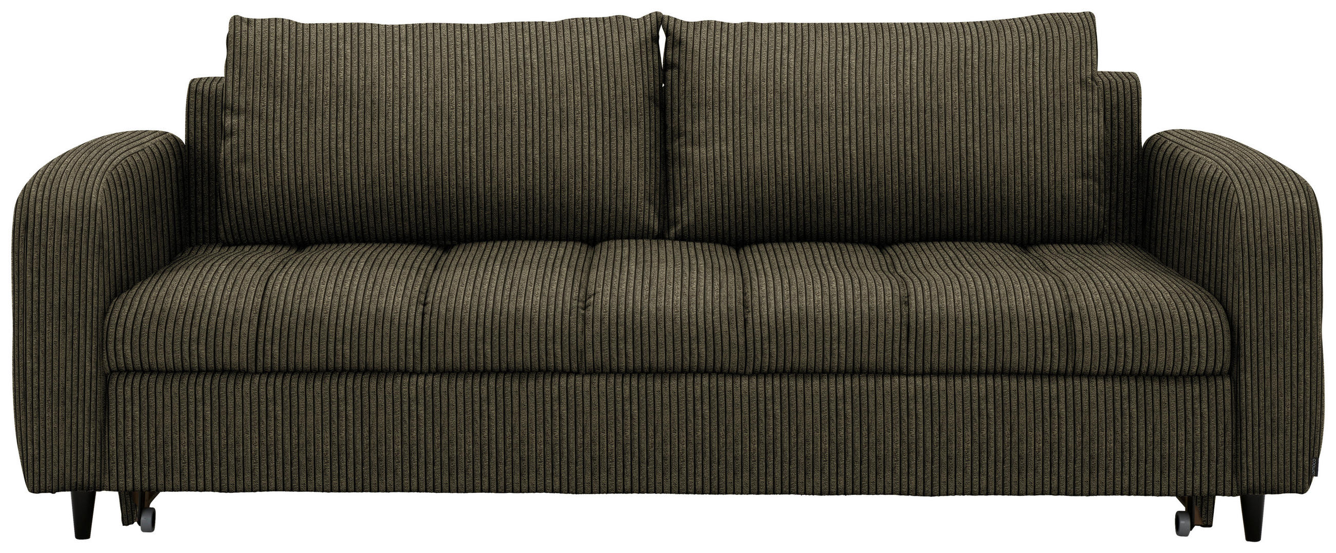 SCHLAFSOFA  in Cord, Velours Olivgrün  - Schwarz/Olivgrün, Design, Holz/Textil (236/88/101cm) - Lomoco