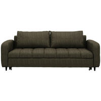 SCHLAFSOFA  in Cord, Velours Olivgrün  - Schwarz/Olivgrün, Design, Holz/Textil (236/88/101cm) - Lomoco
