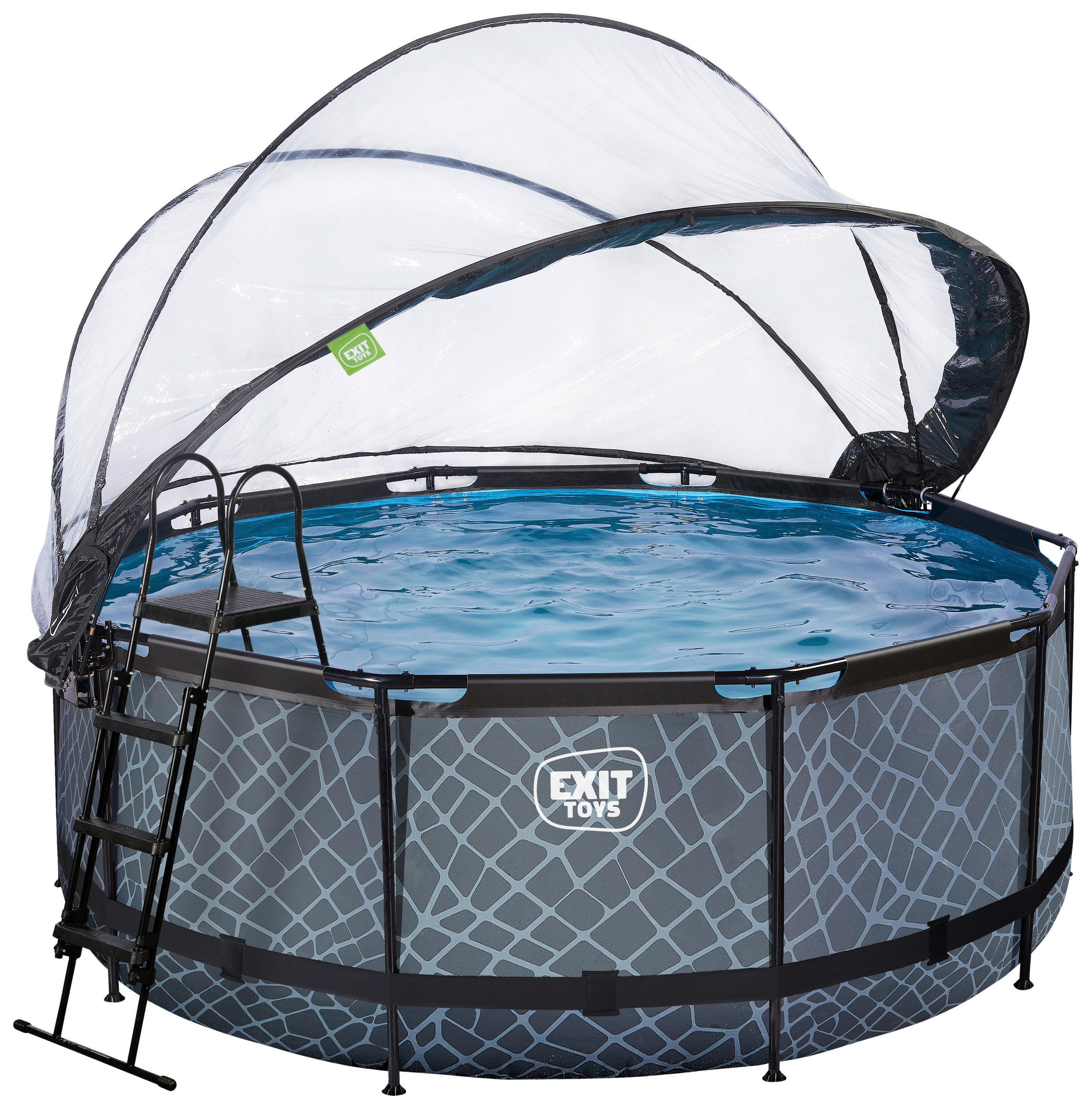 POOL 360/122 cm  - Blaugrau, Konventionell, Kunststoff/Metall (360/122cm) - EXIT Toys