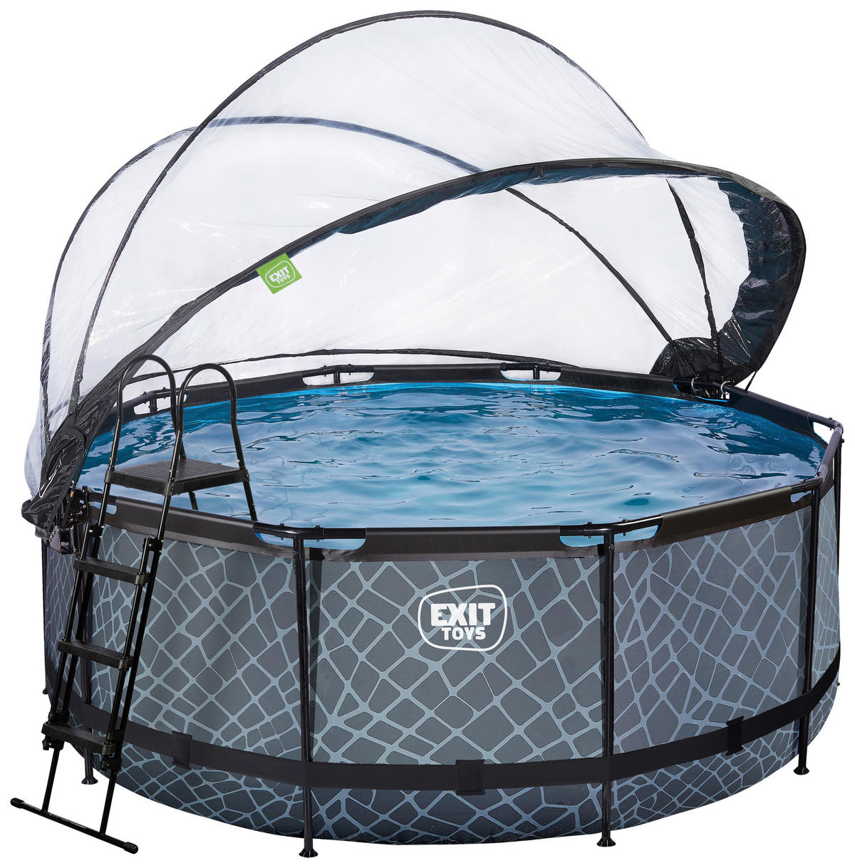 POOL 360/122 cm  - Blaugrau, Konventionell, Kunststoff/Metall (360/122cm) - EXIT Toys