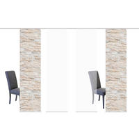 FLÄCHENVORHANG  4 Stück  halbtransparent   60/245 cm  - Naturfarben/Weiß, Design, Textil (60/245cm)